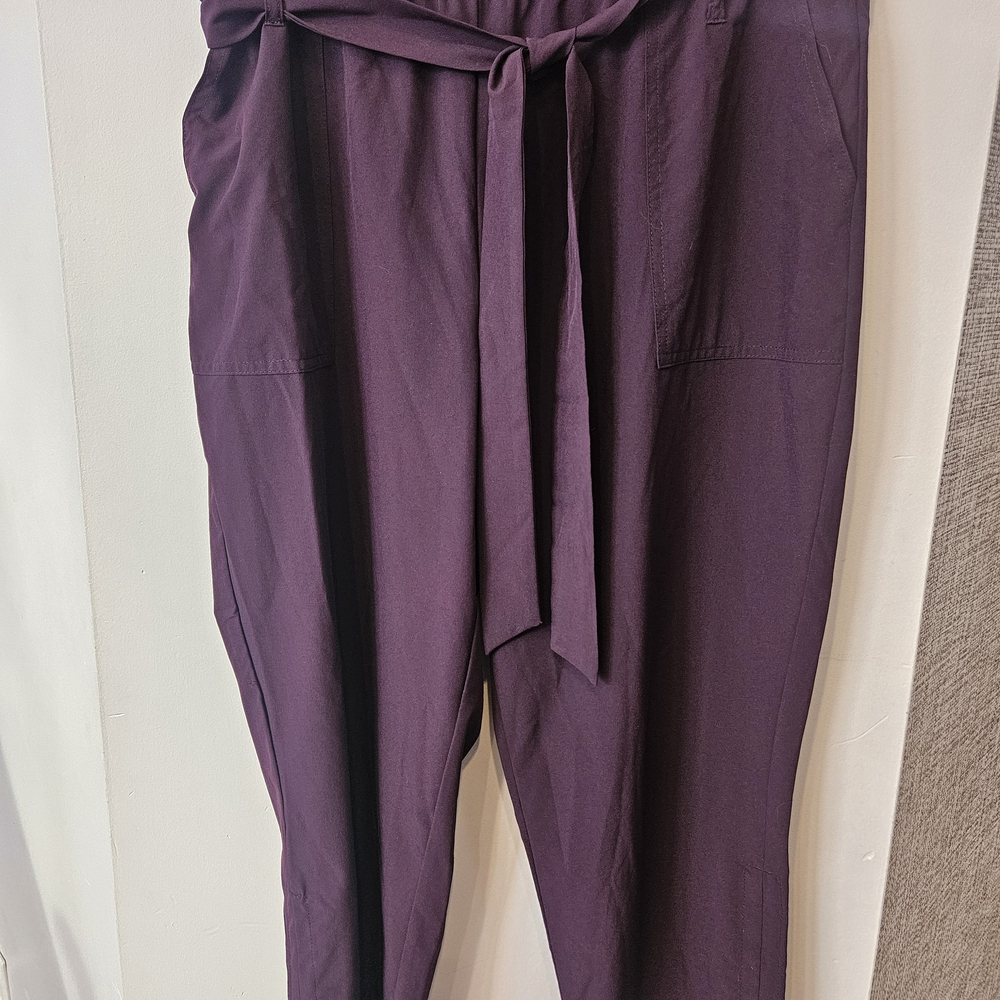 Women's Purple Tie-Waist Pants